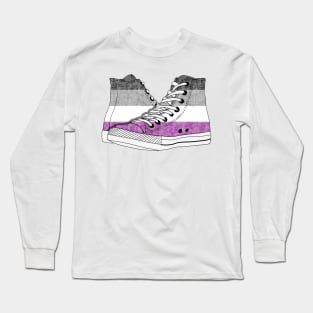 Asexual Pride Flag Hi-Top Design Long Sleeve T-Shirt